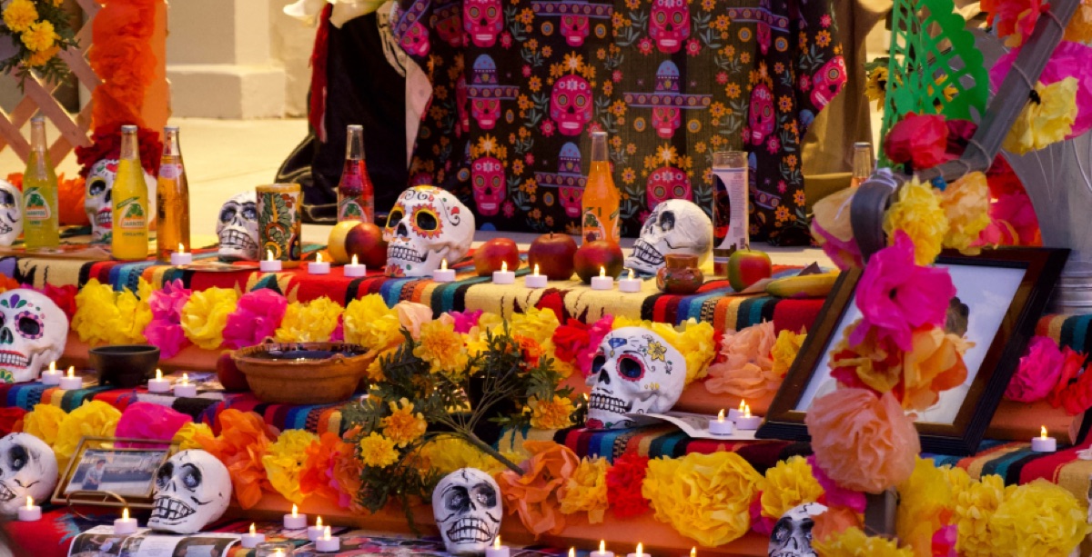 Colorful Día de los Muertos event artwork from MoCA Arlington